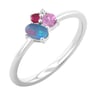 Goldener Cluster-Ring mit Opal, Rubin, Saphir und Diamant Bluma
