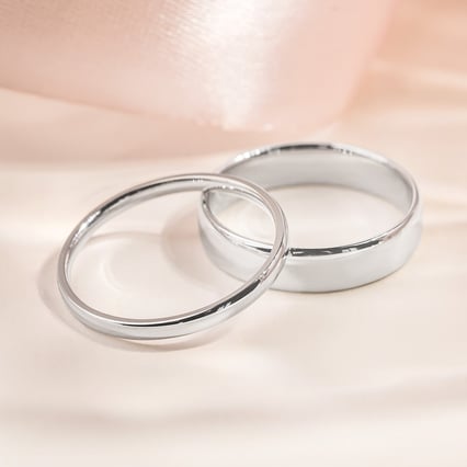 Abgerundete Platin-Eheringe Ebie