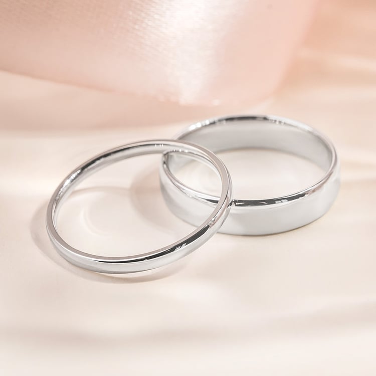 Abgerundete Platin-Eheringe Ebie 157803