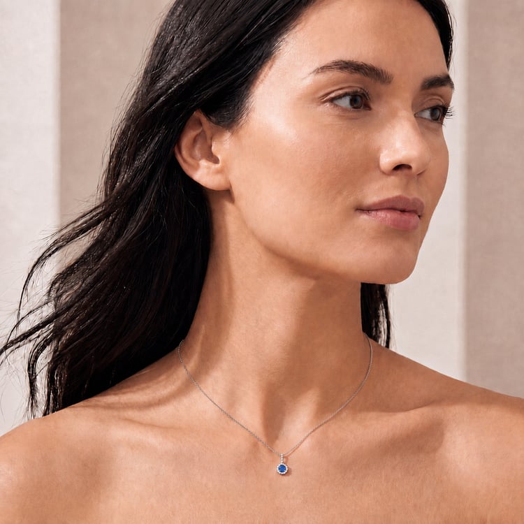 Eleganter Anhänger mit blauem Saphir und Lab Grown Diamanten Harvey 171149