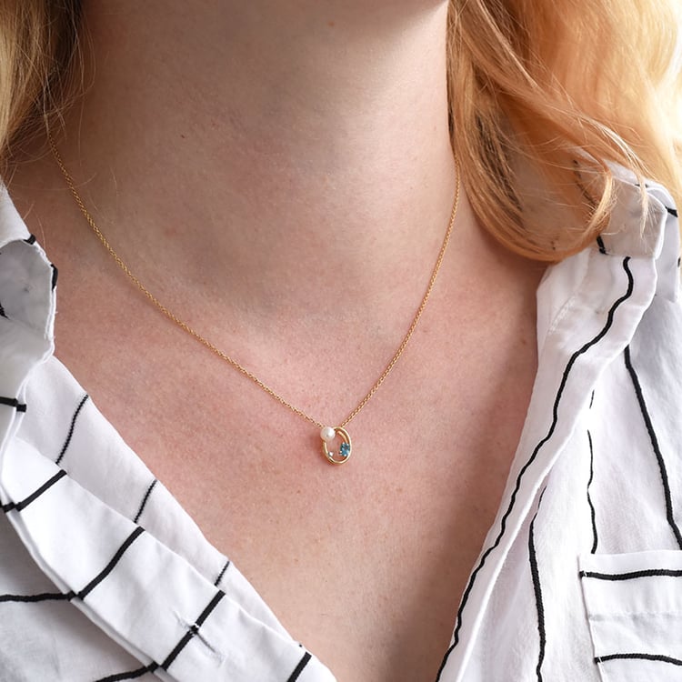 Karma-Anhänger mit Perle, Topas und Diamant Gunne 87395