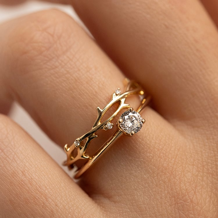 Eheringe aus einem Ring mit Lab Grown Diamanten und einem Komfort-Ring Hamana 149285