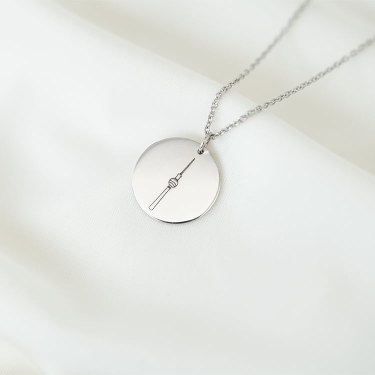 Personalisierter Silberanhänger Berliner Fernsehturm 130848