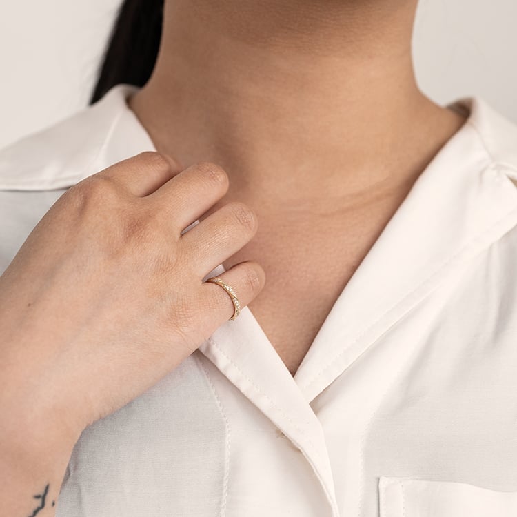 Geflochtener Ring mit Lab Grown Diamanten Frances 120705