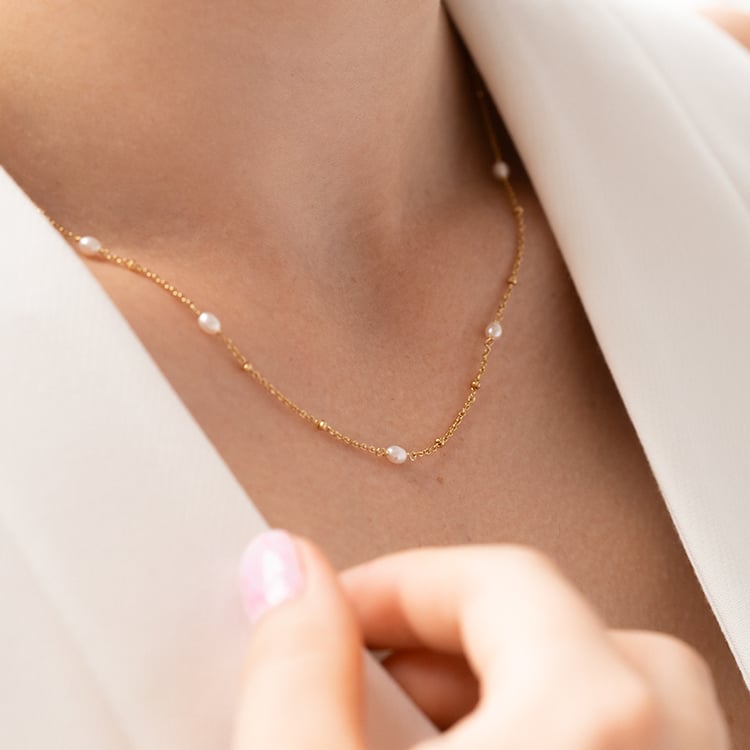 Silberne Halskette mit Perlen Landia 126770