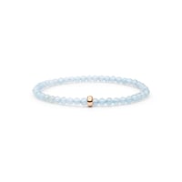 Silbernes Armband mit Aquamarin-Perlen Fleming