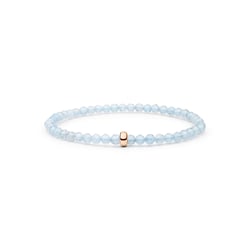 Silbernes Armband mit Aquamarin-Perlen Fleming