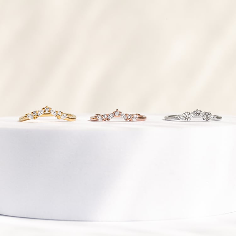 Ring in V-Form mit runden und Marquise Diamanten Fergal 142972