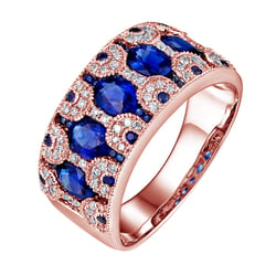 Ring mit ovalen Saphiren und Diamanten Soul