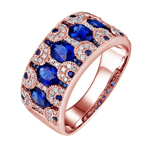 Ring mit ovalen Saphiren und Diamanten Soul