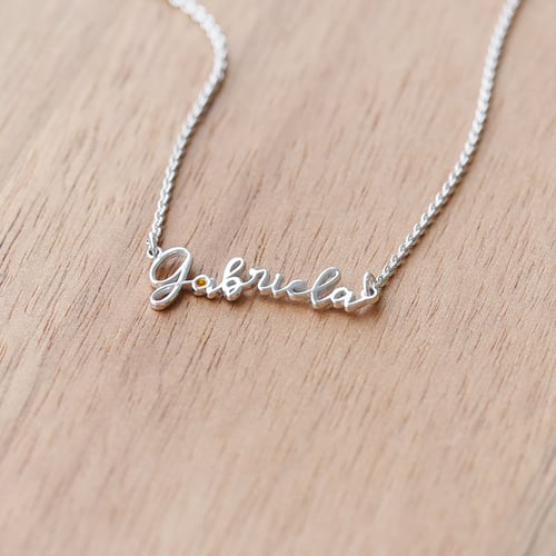 Goldene Kette mit Namen und Edelstein Harlow