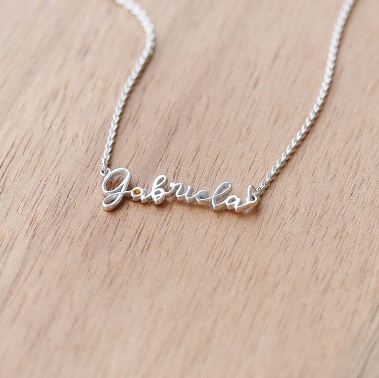 Goldene Kette mit Namen und Edelstein Harlow 93868