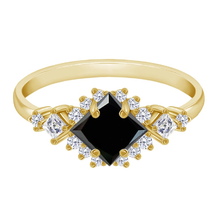 Perfekter Ring mit schwarzem Diamanten und Moissaniten Medrie 82157