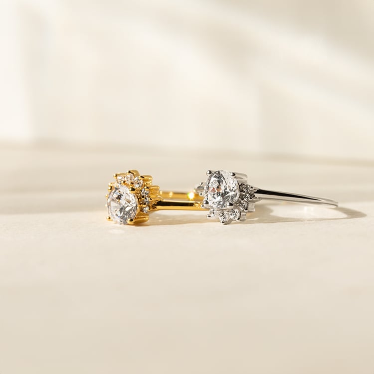 Halber Halo Ring mit Lab Grown Diamanten Sonnie 139325