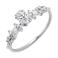 Verlobungsring mit Moissanit und Lab Grown Diamanten Mica