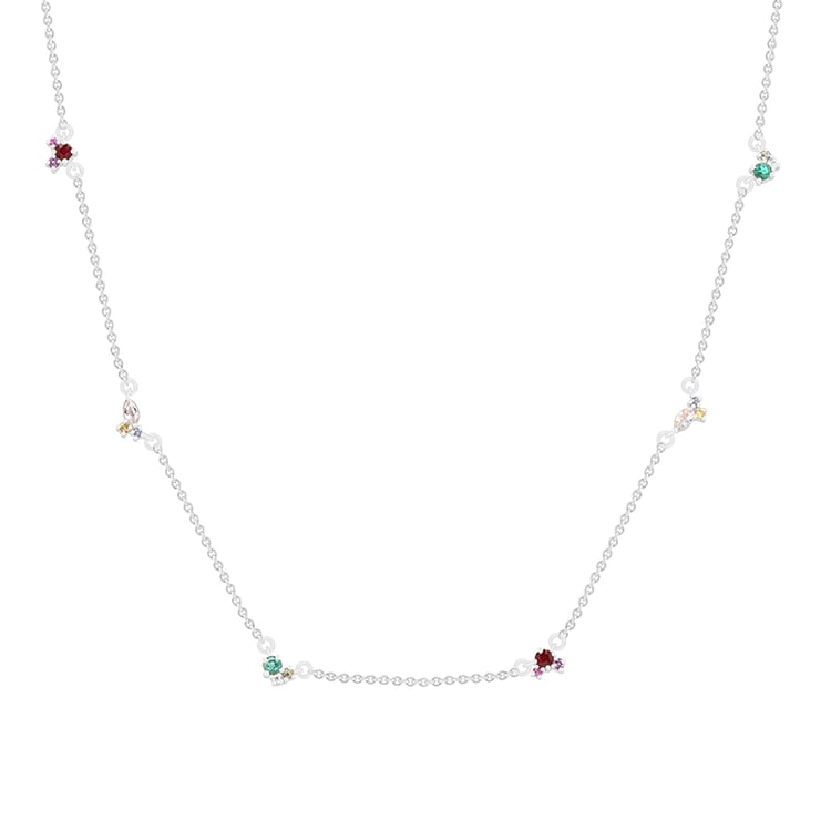 Cluster Kette mit farbigen Edelsteinen Ditte 90891
