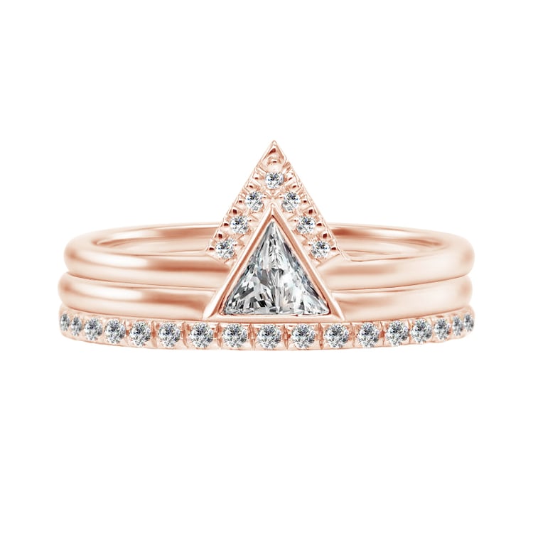 Set mit drei Ringen aus 585 Gold mit Diamanten Nizes 92021