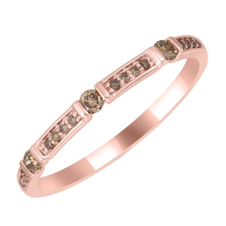 Memoire Ring aus Gold mit Champagner Diamanten Salome