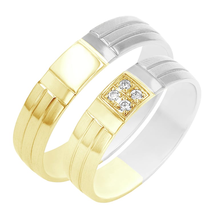 Goldene Eheringe mit Diamanten Widald 80421