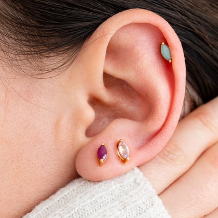 Minimalistische Silberohrringe mit rosa Amethysten Andine