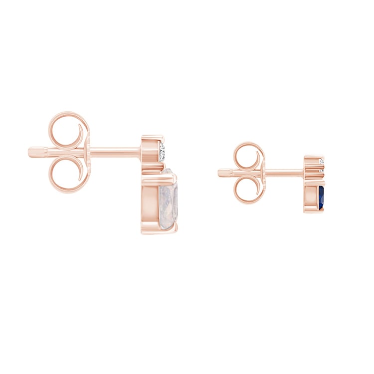 Cluster-Ohrringe mit Mondstein, Saphir und Diamanten Roseann 89896