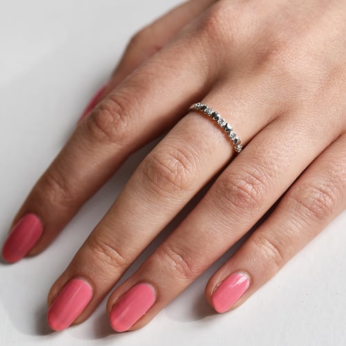 Goldener Memoryring mit Herzen und Diamanten Fople