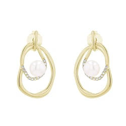 Silberne Perlenohrringe mit weißen Topasen Frina