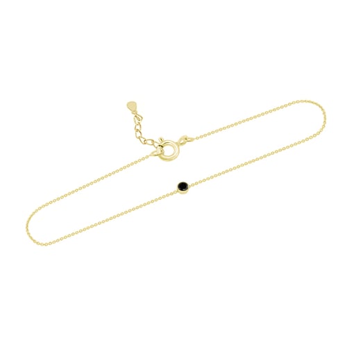 Silbernes Armband mit einem schwarzen Diamanten Bonato