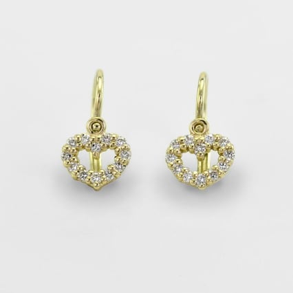 Goldene Kinderohrringe in Herzform mit Lab Grown Diamanten Adeliza
