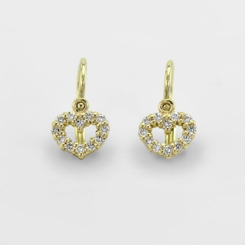 Goldene Kinderohrringe in Herzform mit Lab Grown Diamanten Adeliza