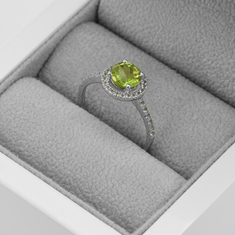 Topasen und Olivin Ring in Eppi-Geschenkbox 51242