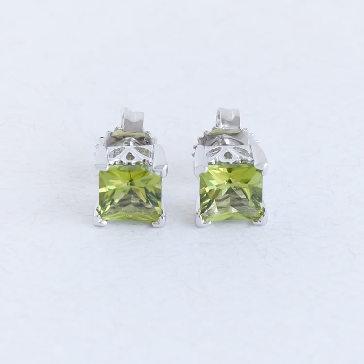 Silberne Ohrringe mit Olivinen Medini 96441