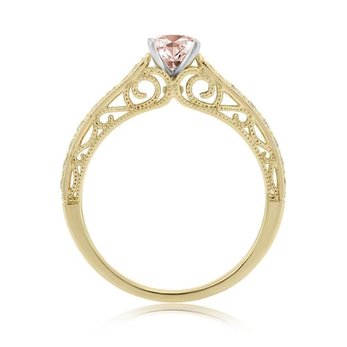 Verlobungsring im Vintage-Stil mit Morganit und Diamanten Keran