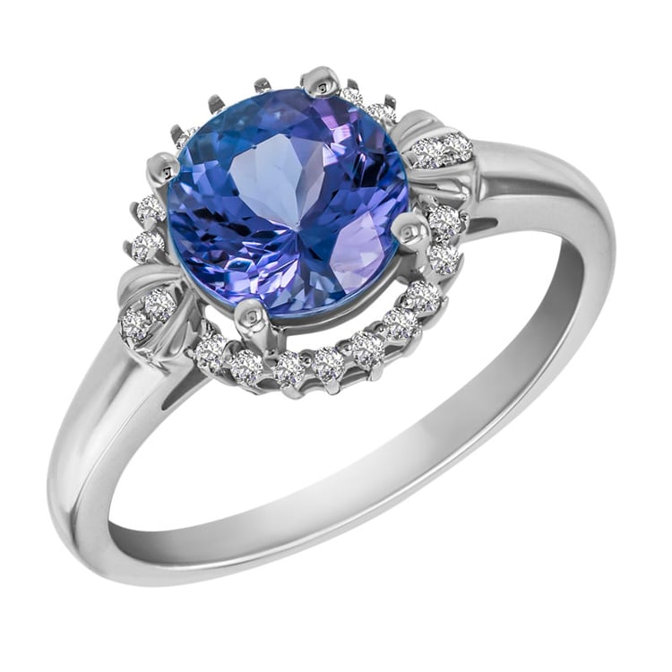 Goldring mit Tansanit und Diamanten Evly