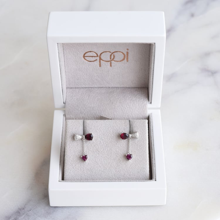 Ohrringe mit Rhodolith Granaten und Diamanten Carlota 86787