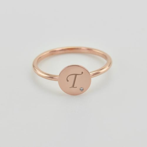 Ring aus Gold mit Diamant und Gravur Narik