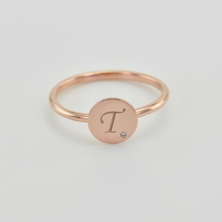 Ring aus Gold mit Diamant und Gravur Narik 115182