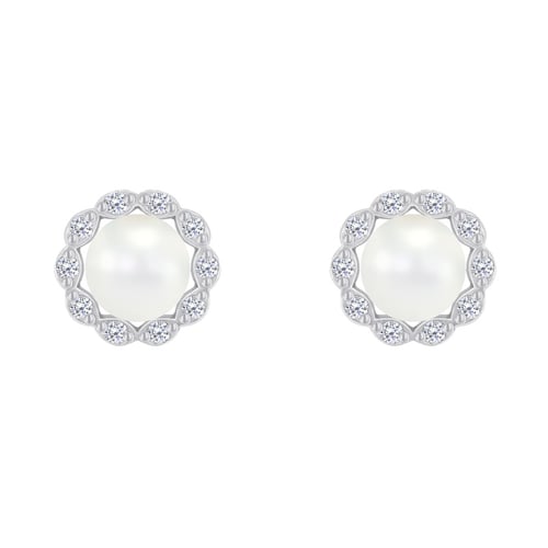Schmuckset mit Perlen und Diamanten Kamila