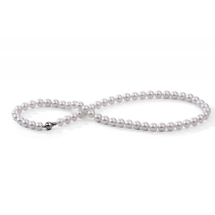 Halskette aus 750 Gold mit weißen Perlen 7-7.50mm Melita