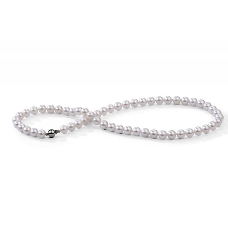 Halskette aus 750 Gold mit weißen Perlen 7-7.50mm Melita 24000