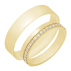 Goldene Trauringe mit Diamanten Heavana