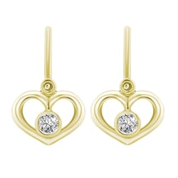 Goldene Kinderohrringe in Herzform mit Lab Grown Diamanten Ariel