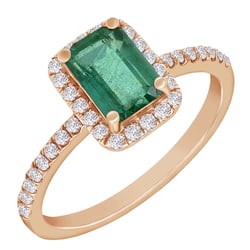 Wunderschöner Smaragd-Ring aus 750 Gold mit Diamanten Cheniah