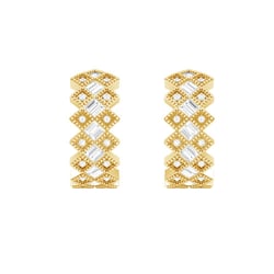 Goldene Creolen mit Diamanten Helle