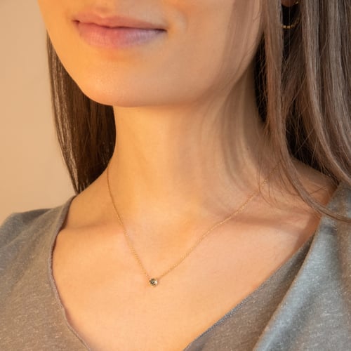 Minimalistische Kette mit einem Salt and Pepper Diamanten Ameera