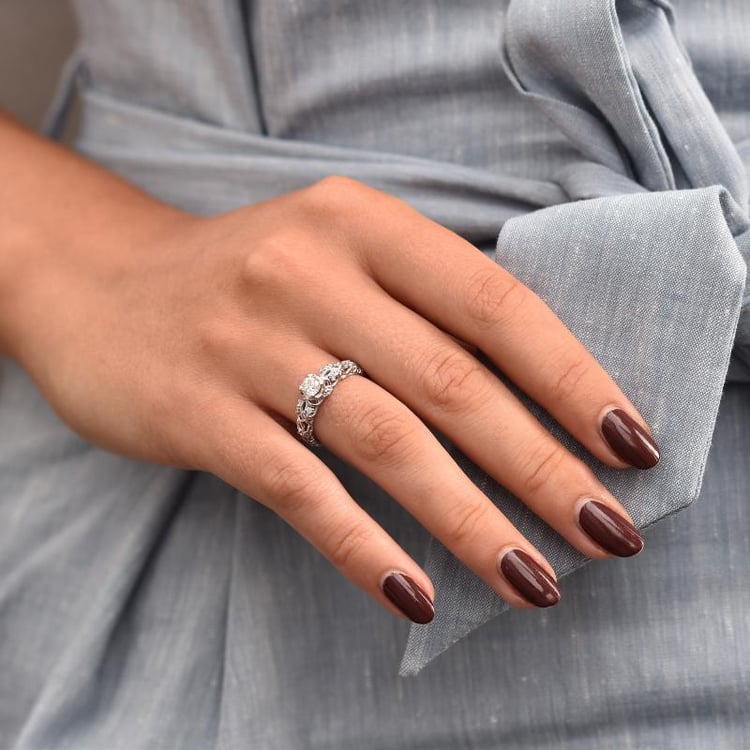 Vintage Verlobungsring in Gold mit Lab Grown Diamanten und Moissanit Chantal 46645