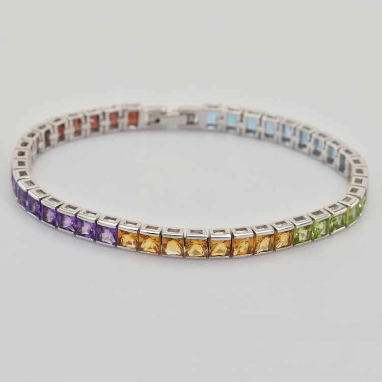 Silberarmband voll von Edelsteinen Andela 43634