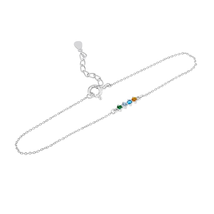 Silbernes Armband mit 4 Edelsteinen Shanay