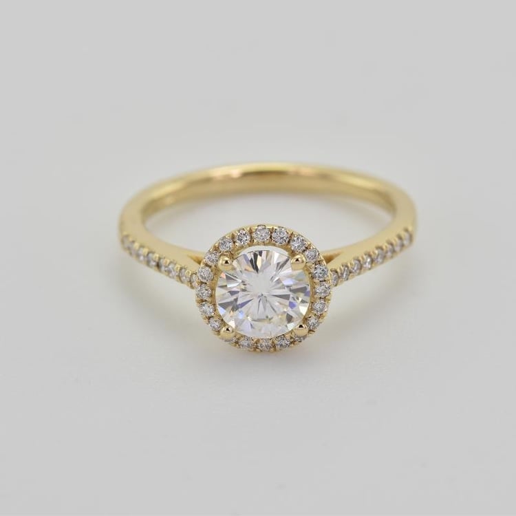 Goldring mit Moissanit und einem Meer von lab-grown Diamanten Adhafera 29481