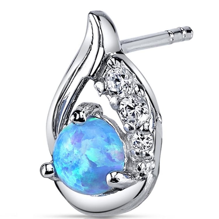 Silberne Ohrstecker mit Opalen 2547